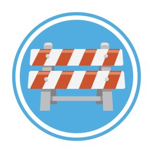 Road closed sign