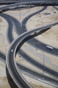 highways crossing and merging