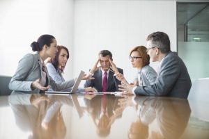 A board arguing.