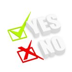 graphic of: yes with a checked boxed and no not selected