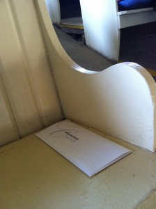 envelope in a seat