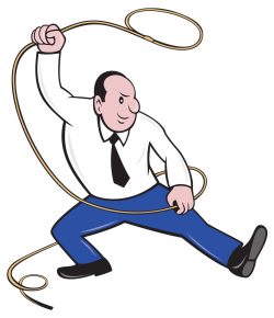 Cartoon of man with lasso