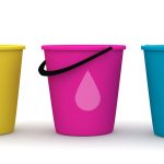 image of three buckets