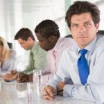 Men at a board meeting
