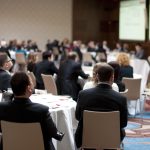 a group meeting in a conference room