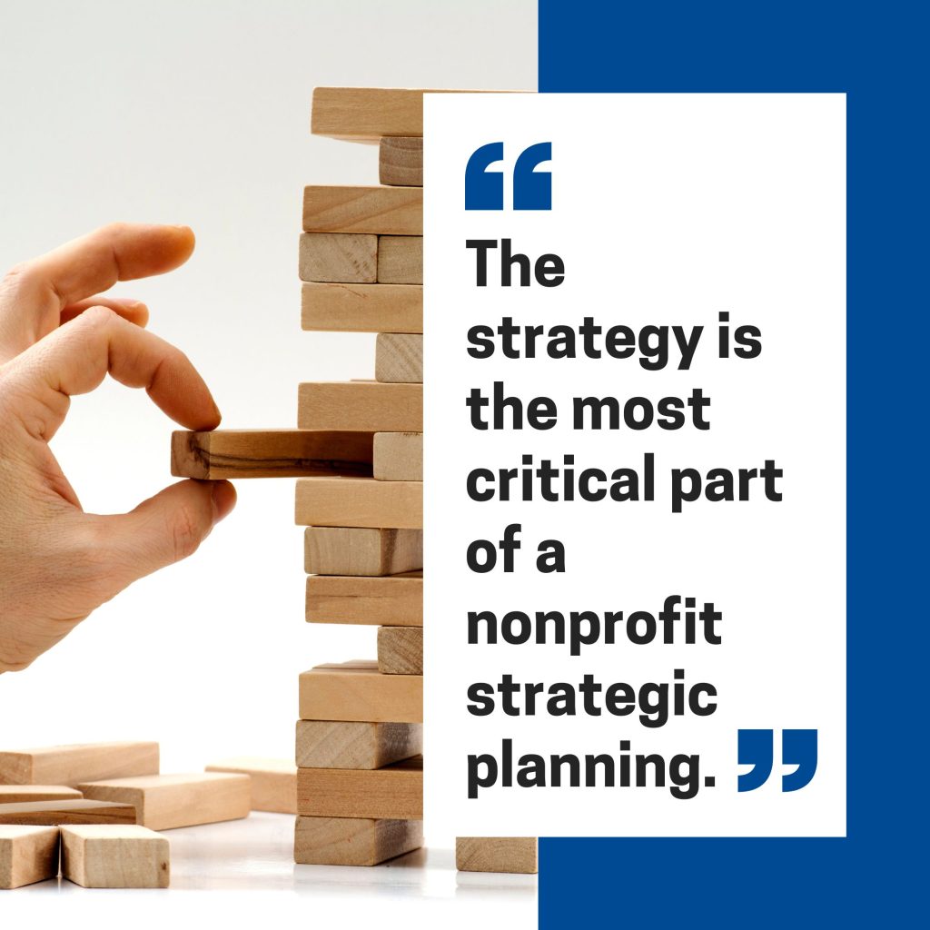 text quote, the strategy is the most important part of a nonprofit strategic plan